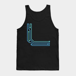 Alphabet L Circuit Typography Design Tank Top